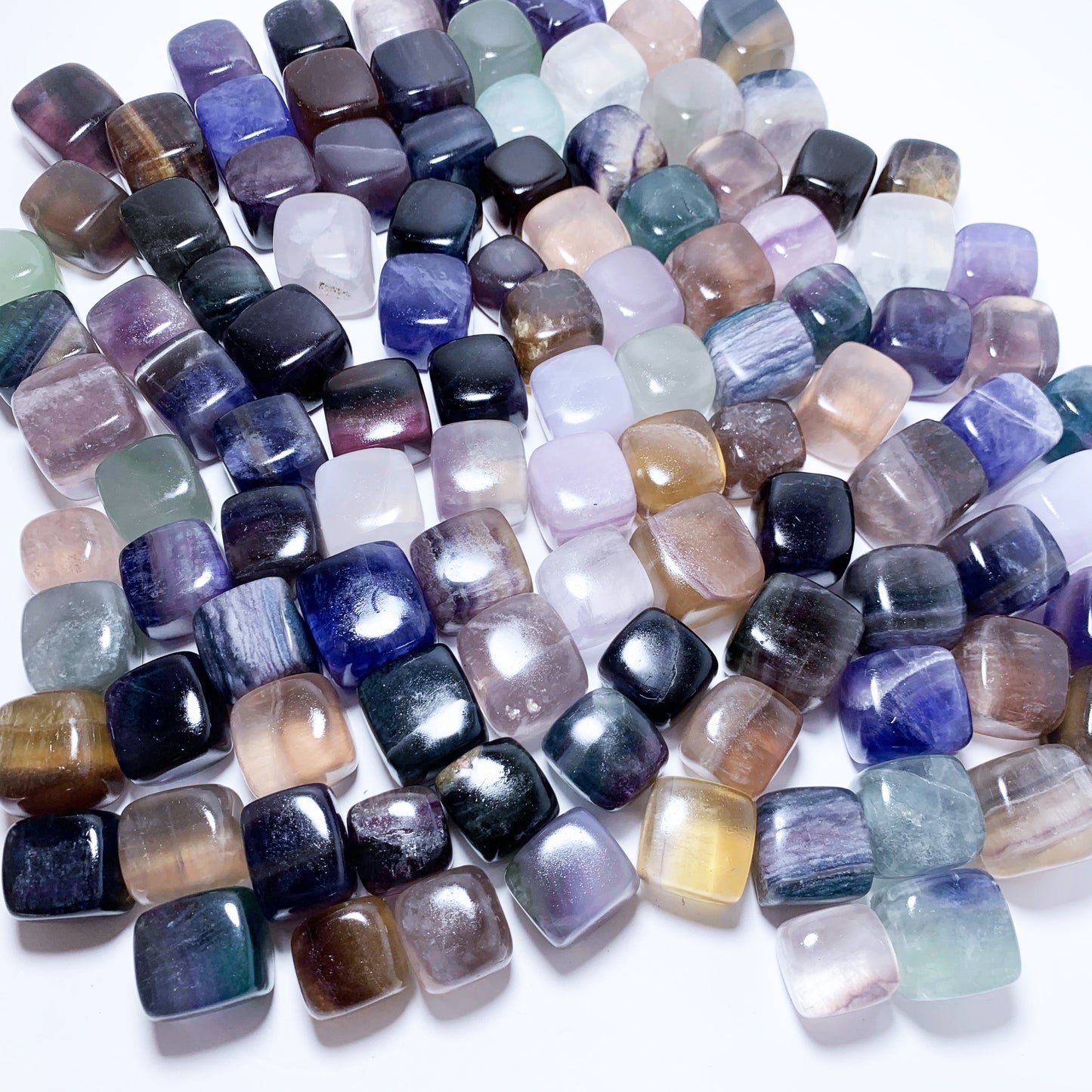 Rainbow Fluorite Cube Tumble Stones