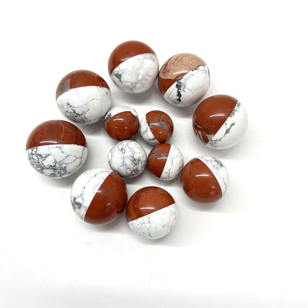 Red Jade with White Howlite Stone