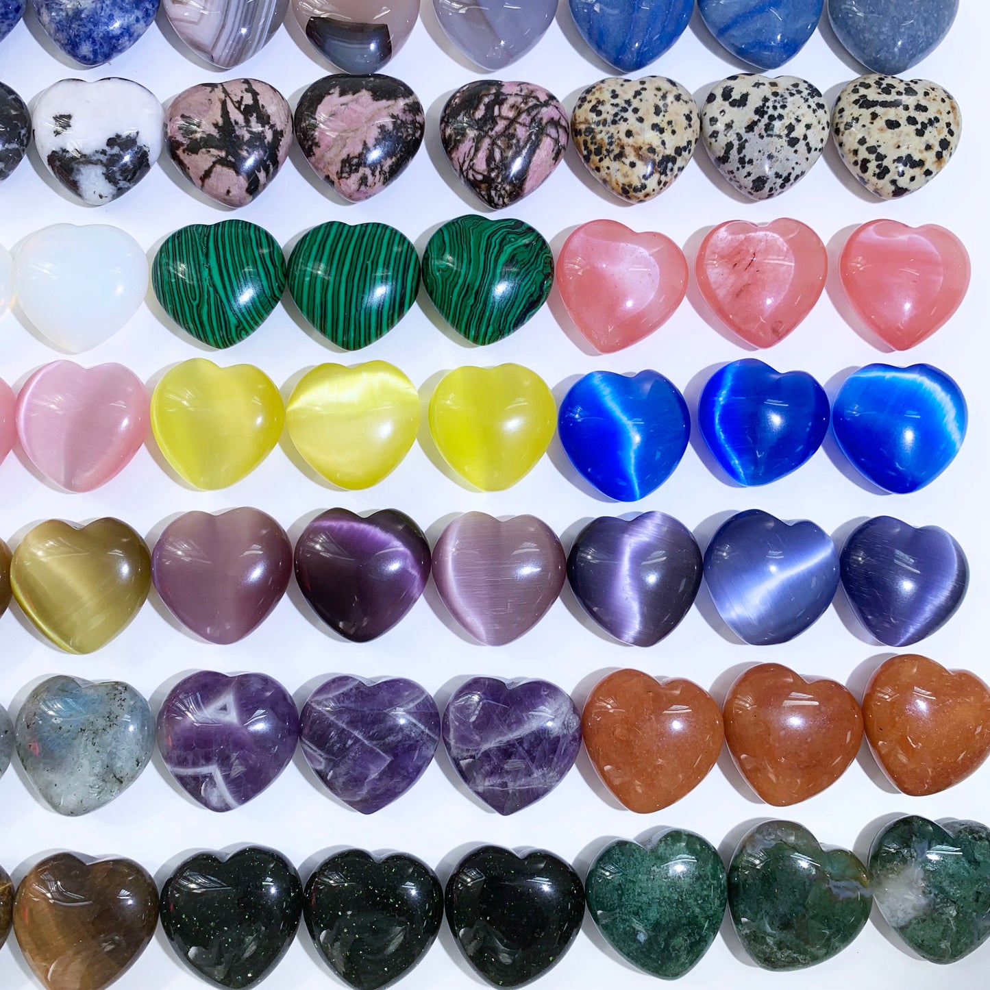 3cm Mini Gemstone Crystal Hearts