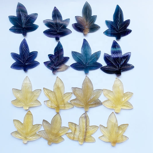 Fluorite Leaf Carvings