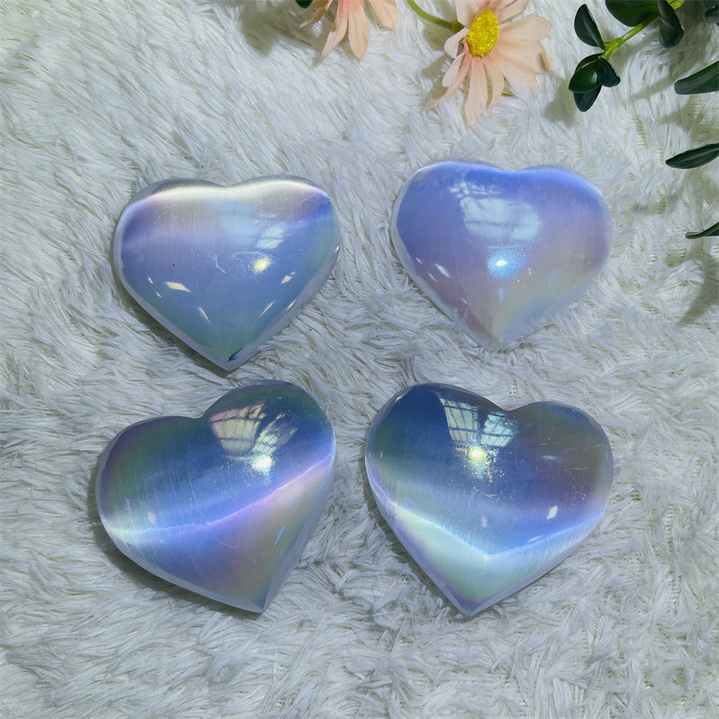 Angle Aura Selenite Hearts