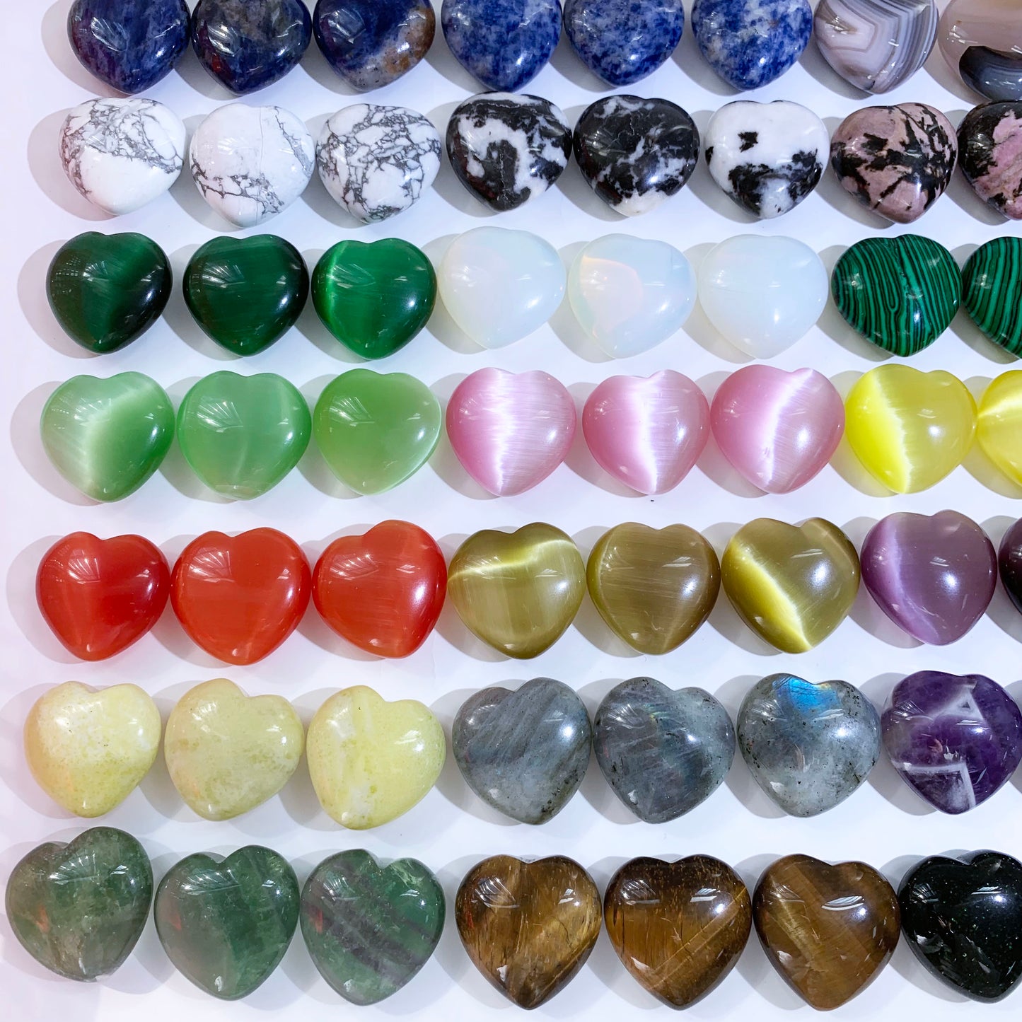 3cm Mini Gemstone Crystal Hearts