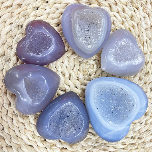 Agate Geode Druzy Hearts