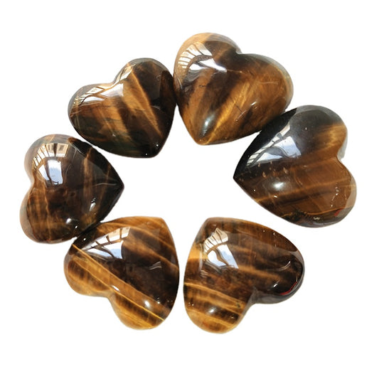 Tiger Eye Stone Hearts