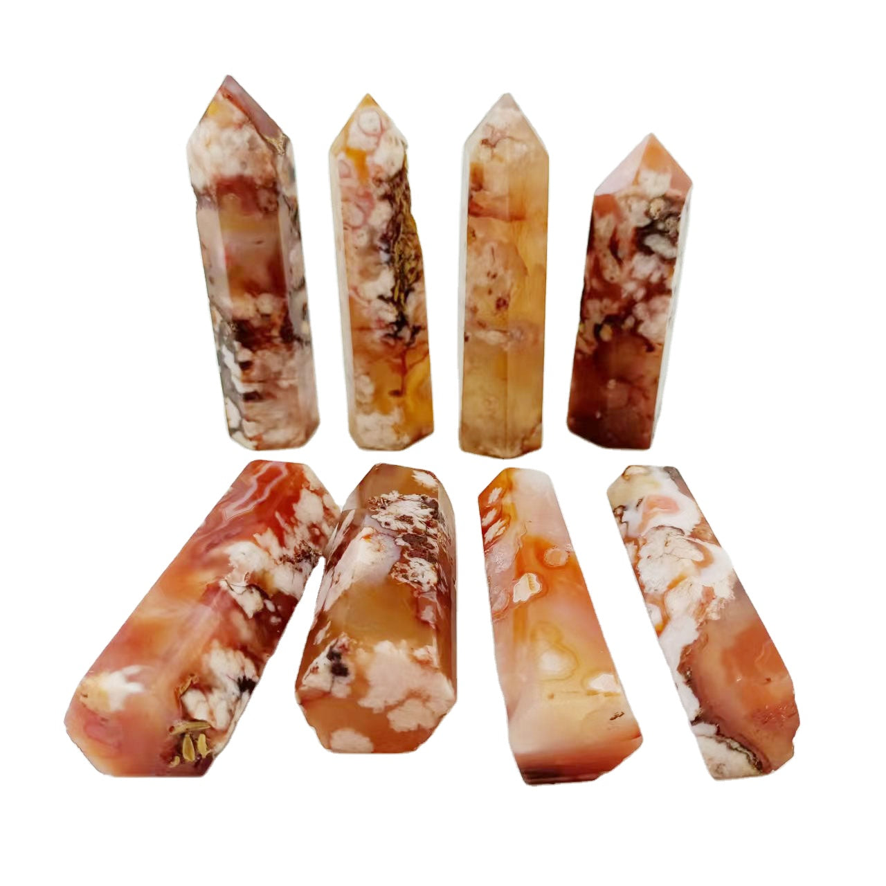 Red Flower Agate Point Wands