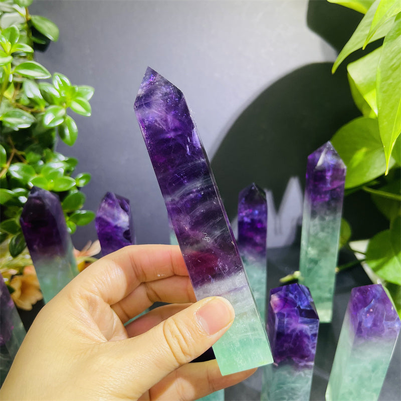 Purle and Green Fluorite Towers