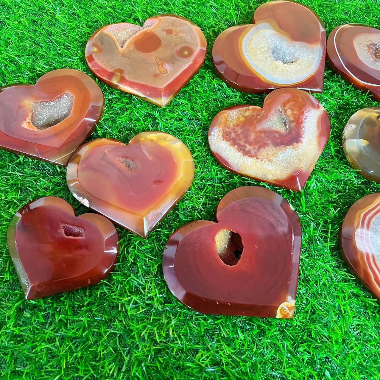 Carnelian Geode Hearts