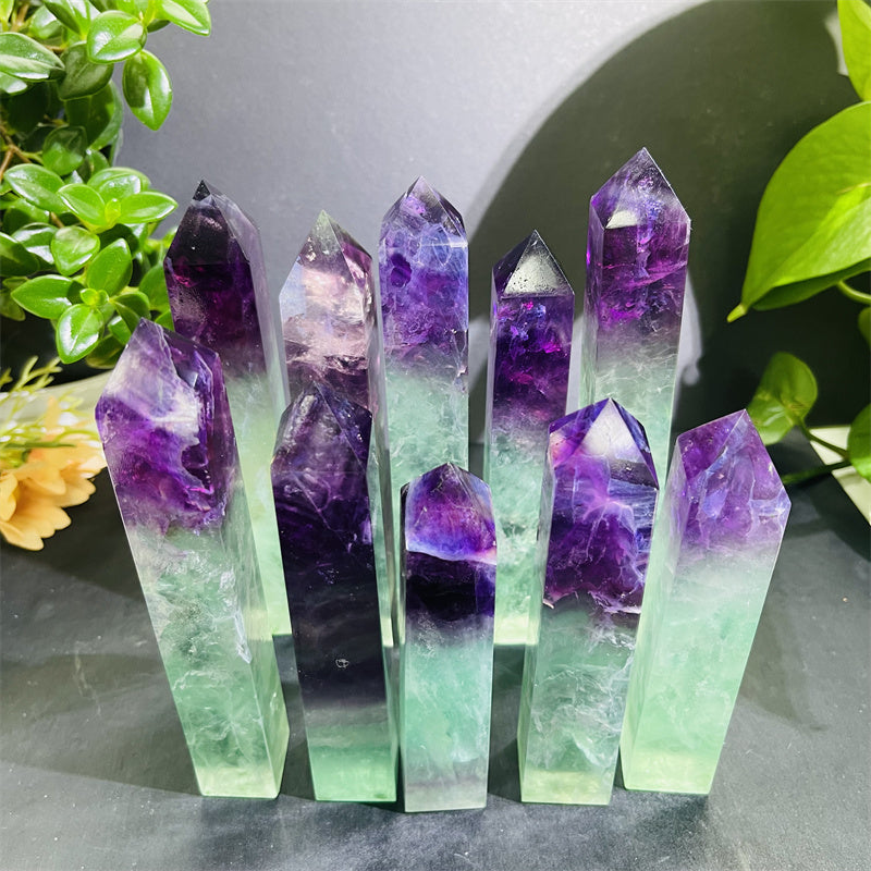 Purle and Green Fluorite Towers