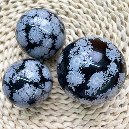 Snowflake Obsidian Spheres