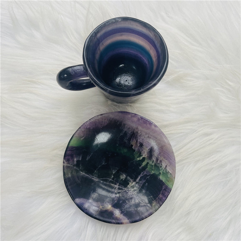 Rainbow Fluorite Cup Carving