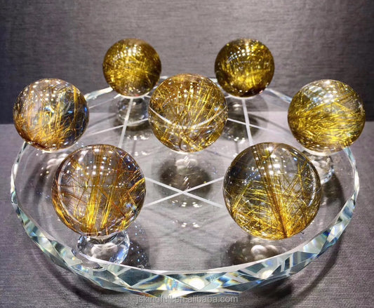 Gold Rutilated Quartz Spheres