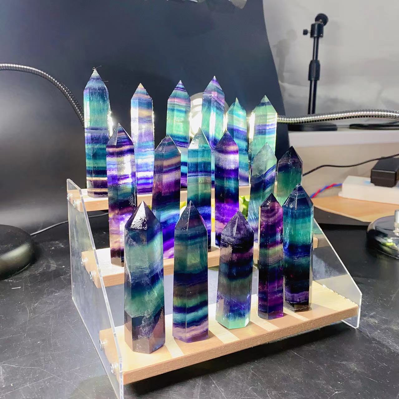 Rainbow Fluorite Point Wands