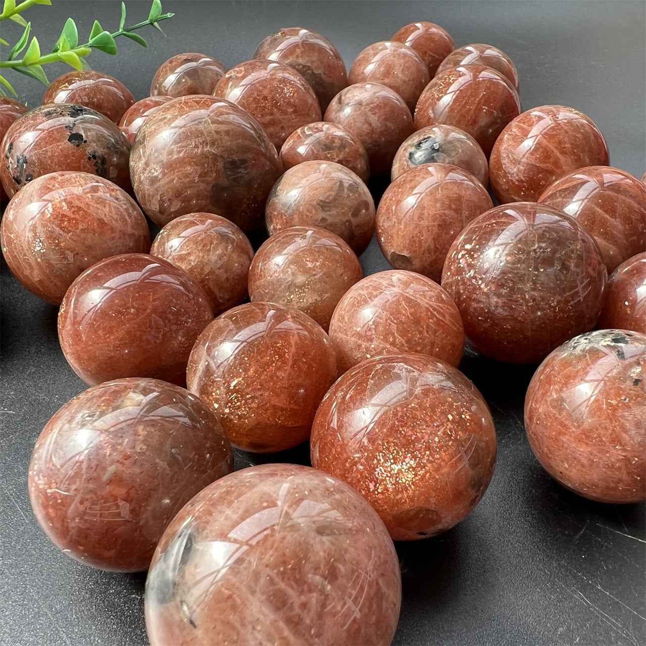 High Quality Gold Sunstone Mini Spheres