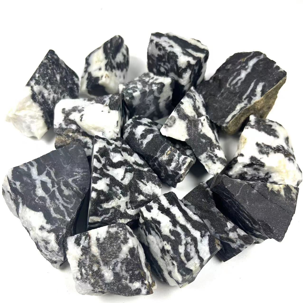 Black and White Zebra Jasper Raw Stones