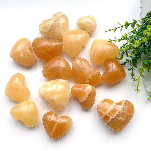 Yellow Calcite Hearts