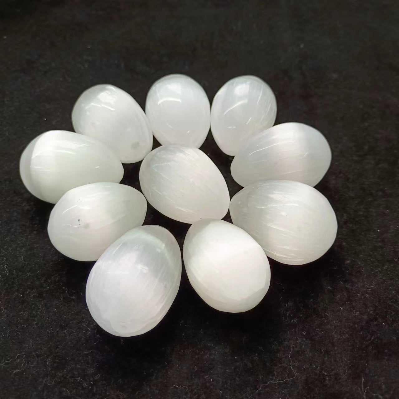 Selenite Vaginal Egg Palm Stones