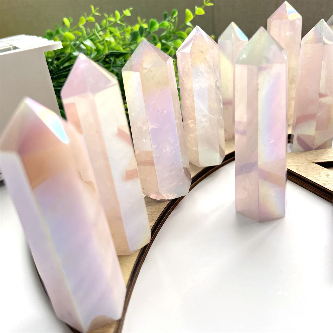 Angel Aura Rose Quartz Crystal Points