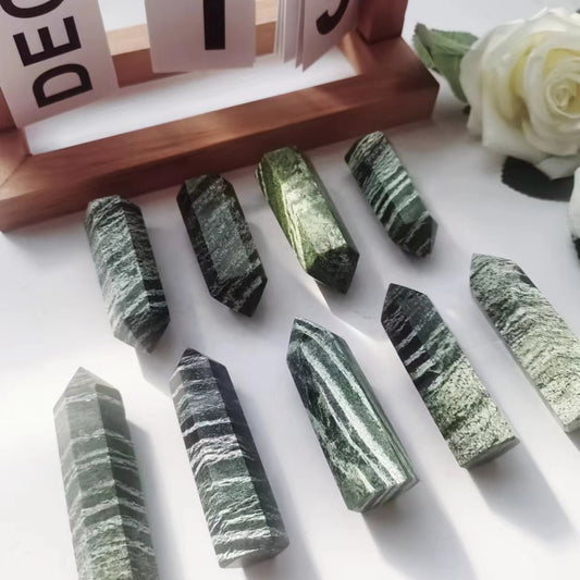 Green Zebra Jasper Point Wands