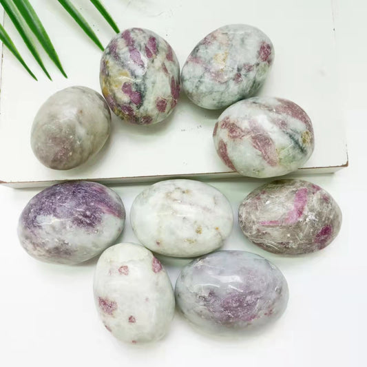 Plum Blossom Tourmaline Palm Stones