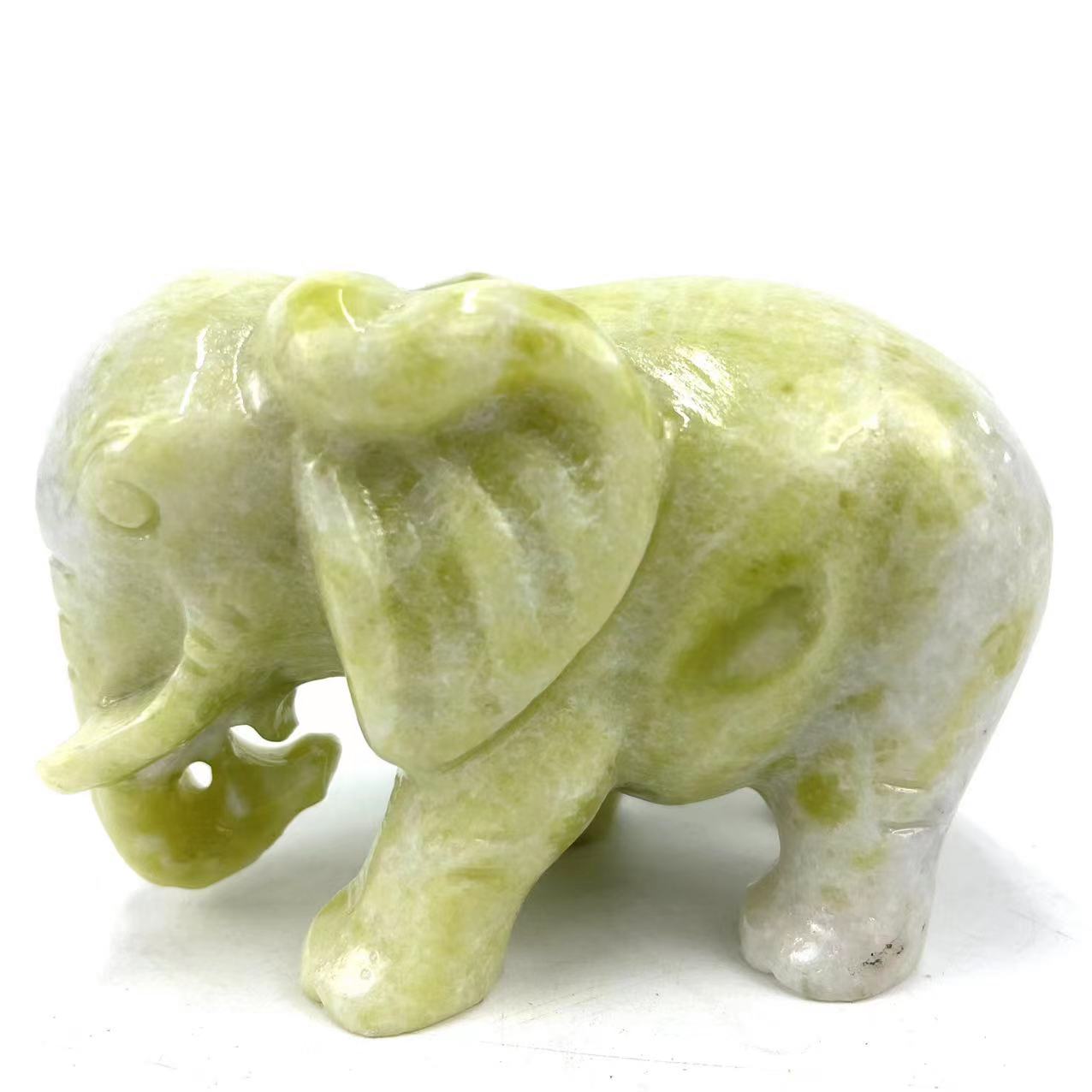 12 cm Elephant XiuYan Jade Elephant Carvings