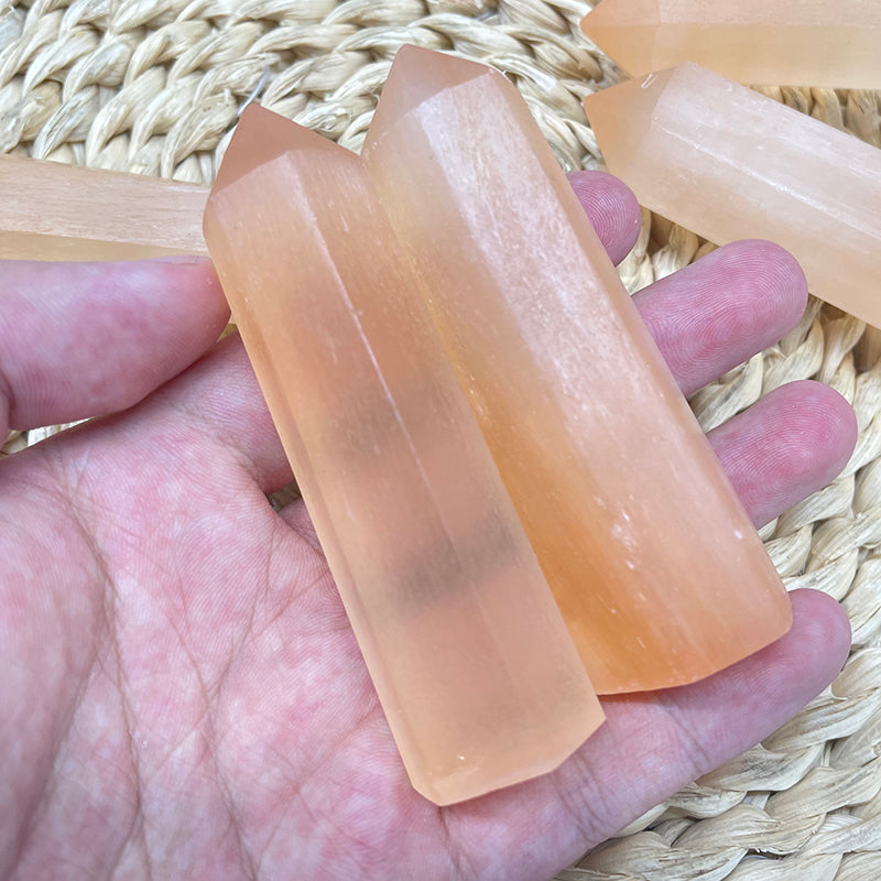 Red Selenite Point Wands