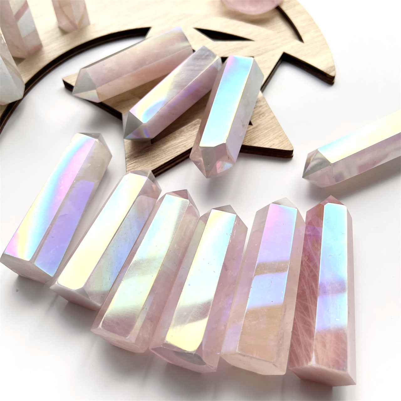 Angel Aura Rose Quartz Crystal Points