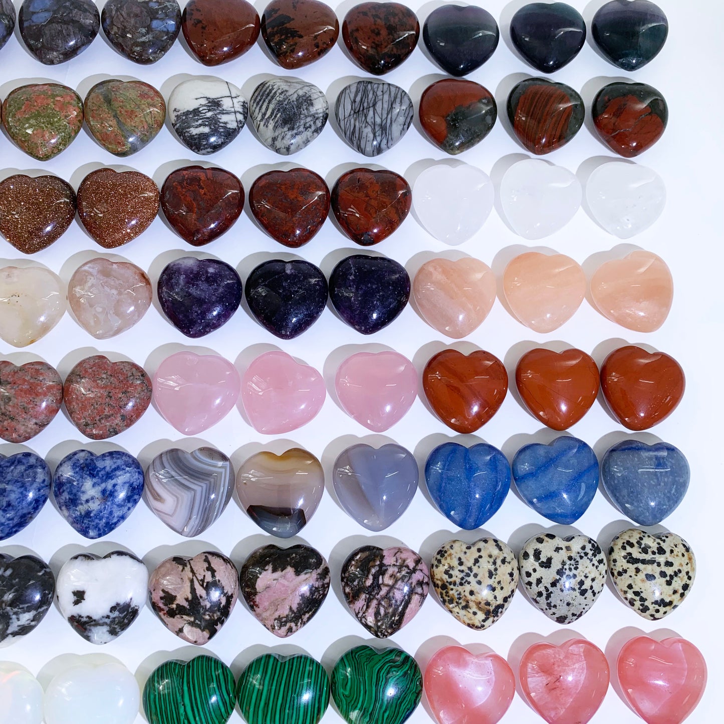 3cm Mini Gemstone Crystal Hearts