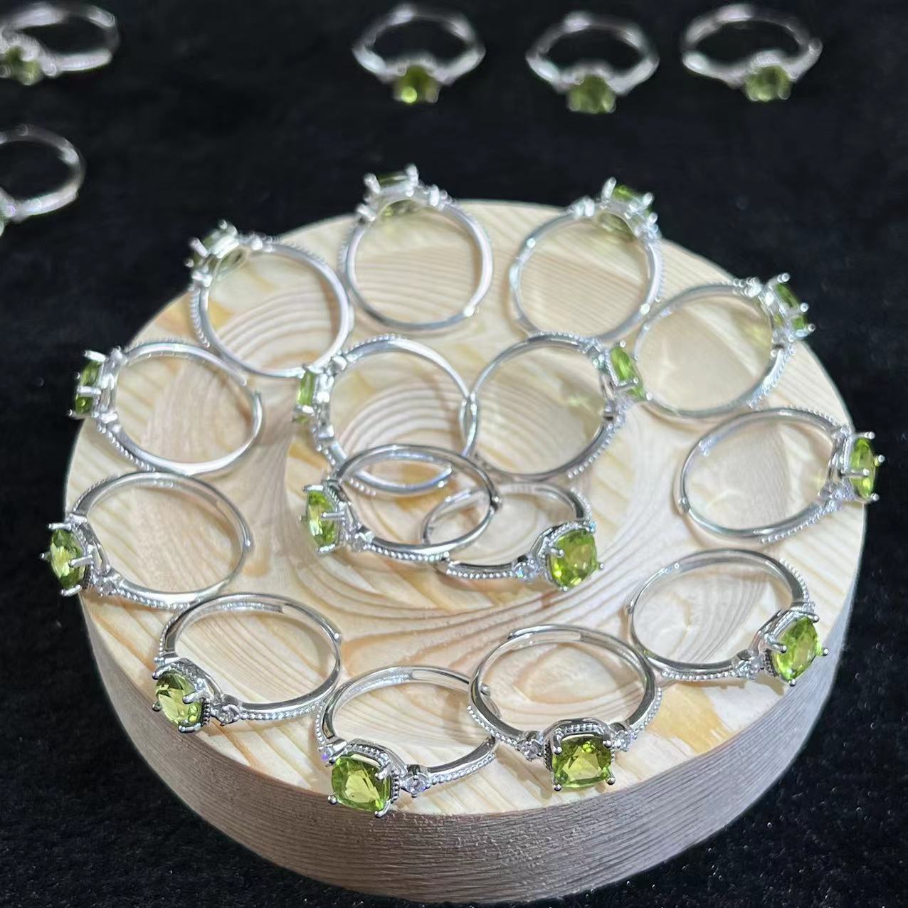 925 Silver Peridot Rings