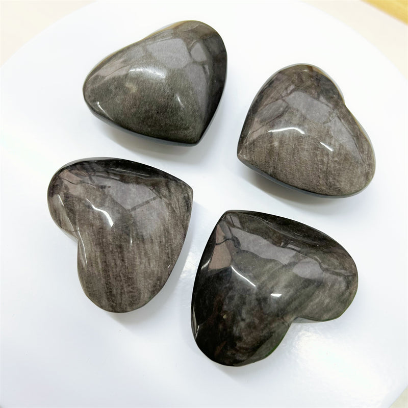 Silver Obsidian Hearts