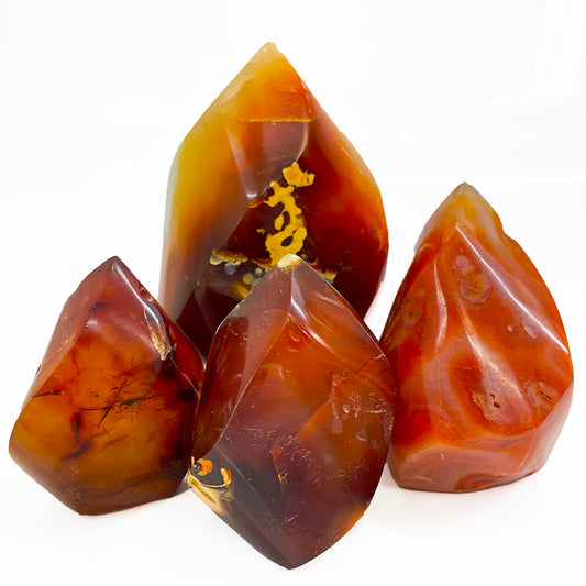 Red Agate Tower Carnelian Flame Ornaments