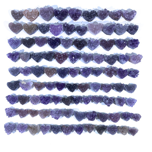 Purple Amethyst Cluster Small Hearts