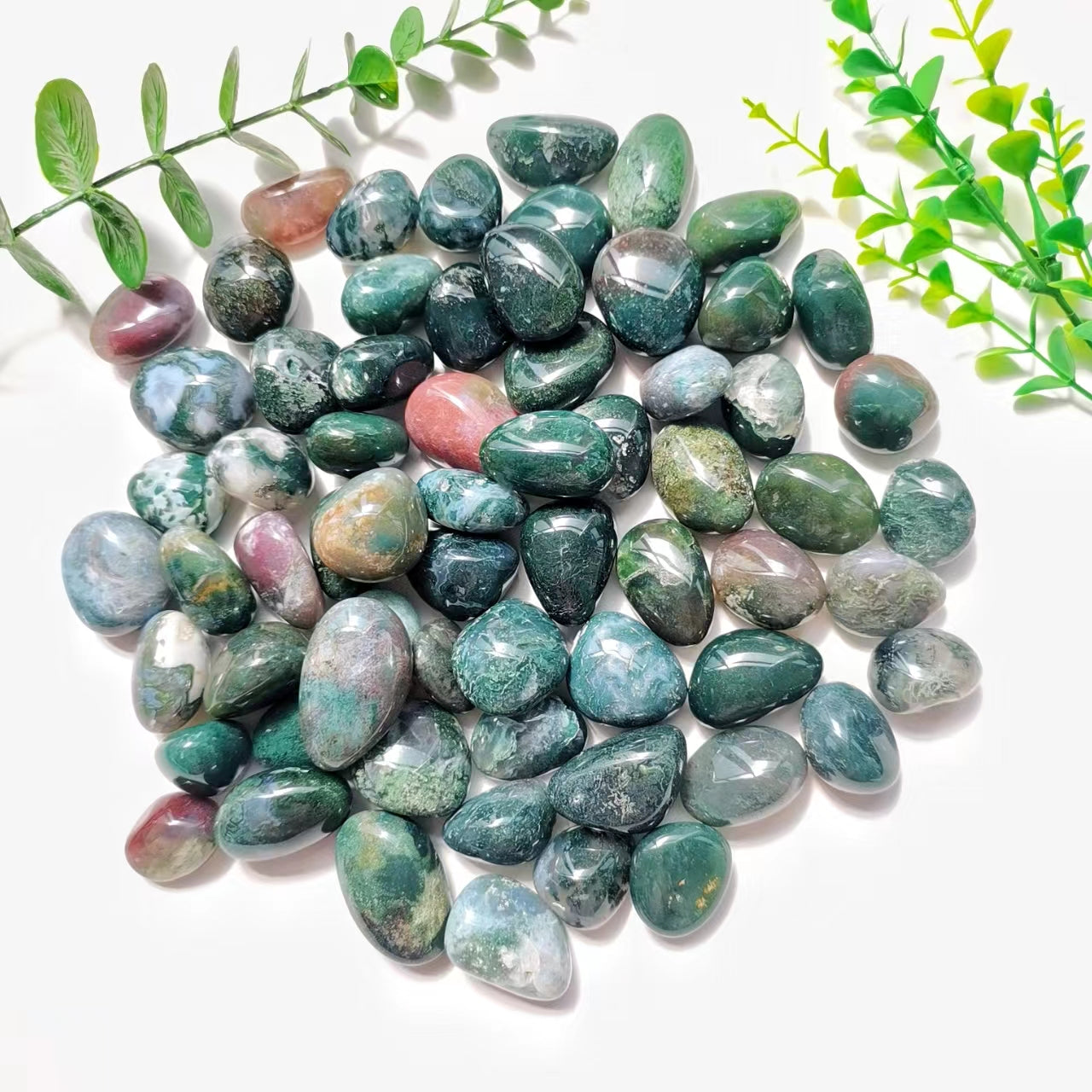 Moss Agate Tumble Stones