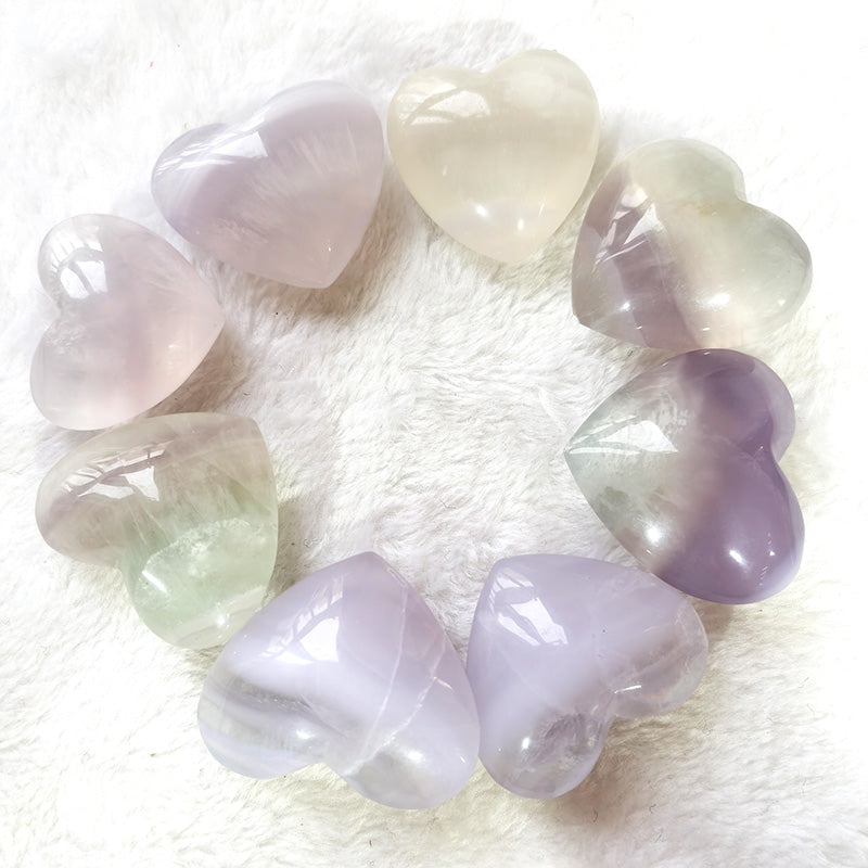 Light Purple Fluorite Hearts