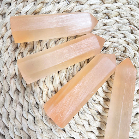 Red Selenite Point Wands