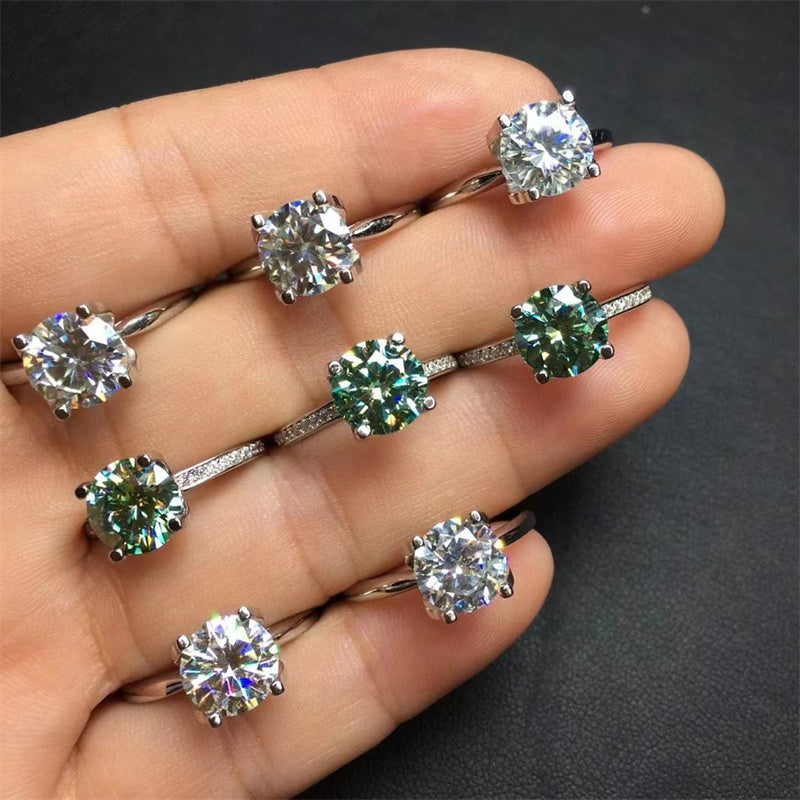 925 Silver Moissanite Rings