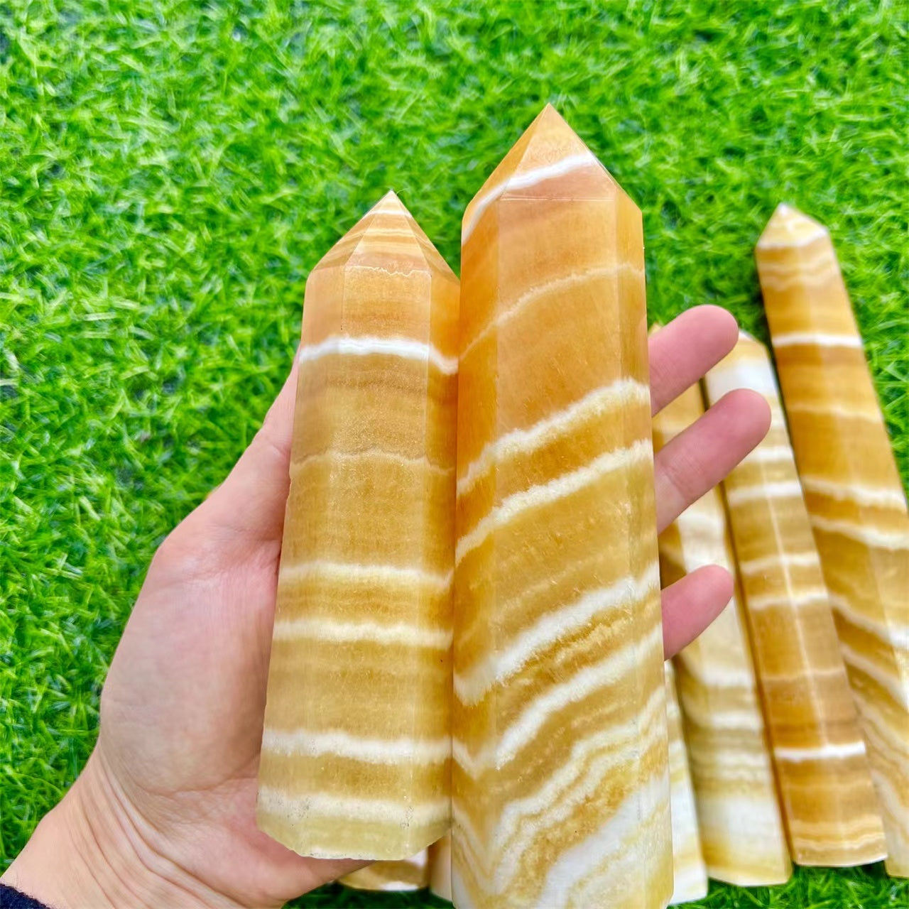 Yellow Calcite Long Towers