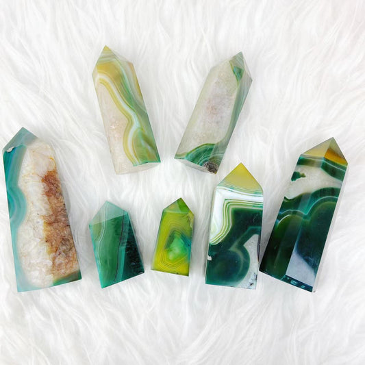 Green Agate Point Wands