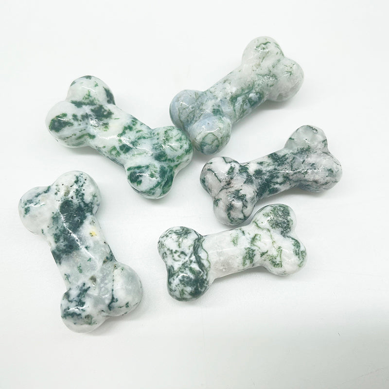 Moss Agate Bone Carvings