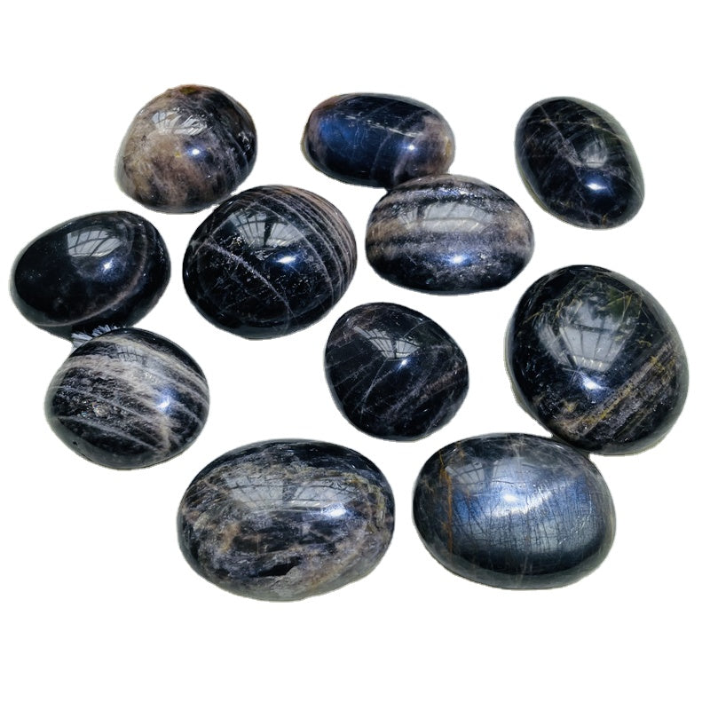 Black Moonstone Palm Stones