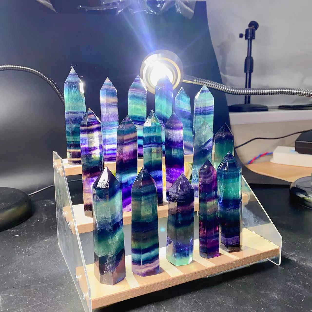 Rainbow Fluorite Point Wands