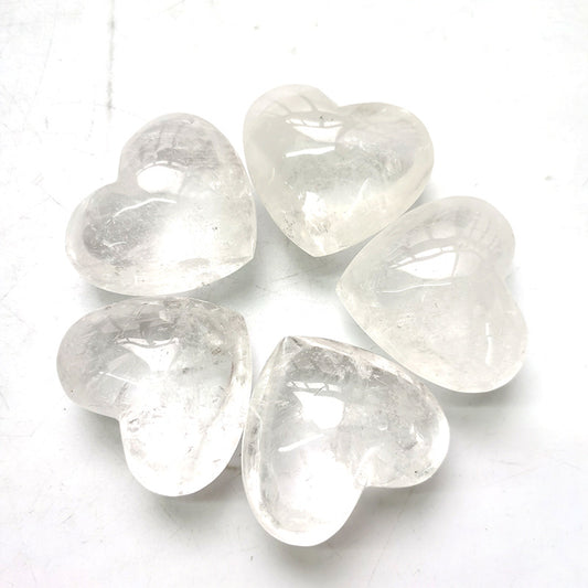 Clear Quartz Crystal Hearts