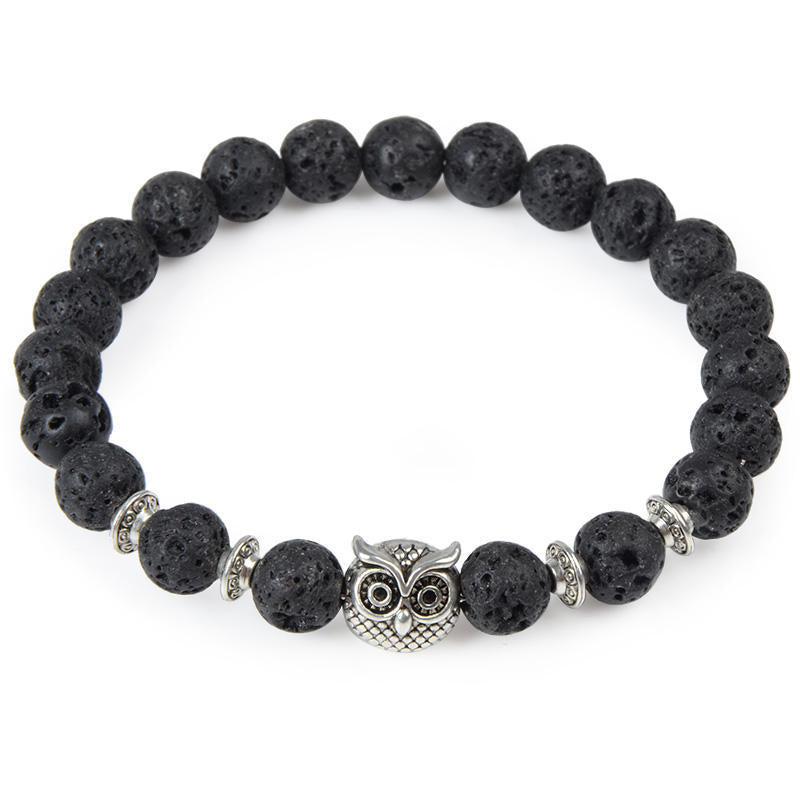 4 Materials of Owl 8mm Crystal Bead Bracelets