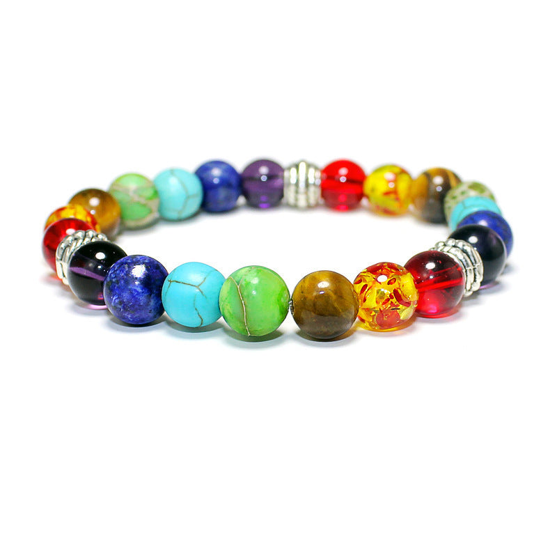 7 Chakra Rainbow Color Mixed Bead Bracelets