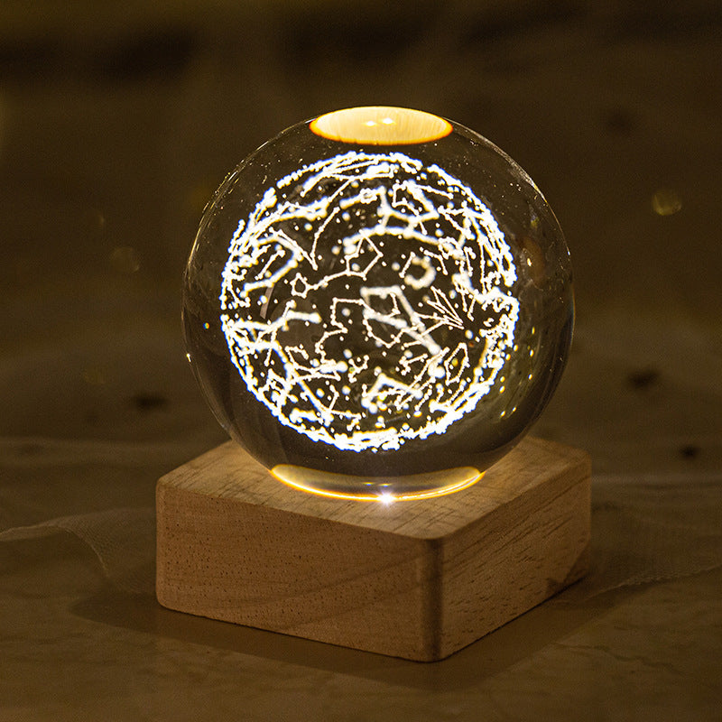 23 Styles of Clear Glass Laser Inner Carving LED Sphere Ornaments