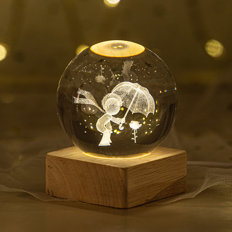 23 Styles of Clear Glass Laser Inner Carving LED Sphere Ornaments