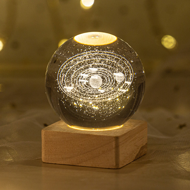 23 Styles of Clear Glass Laser Inner Carving LED Sphere Ornaments