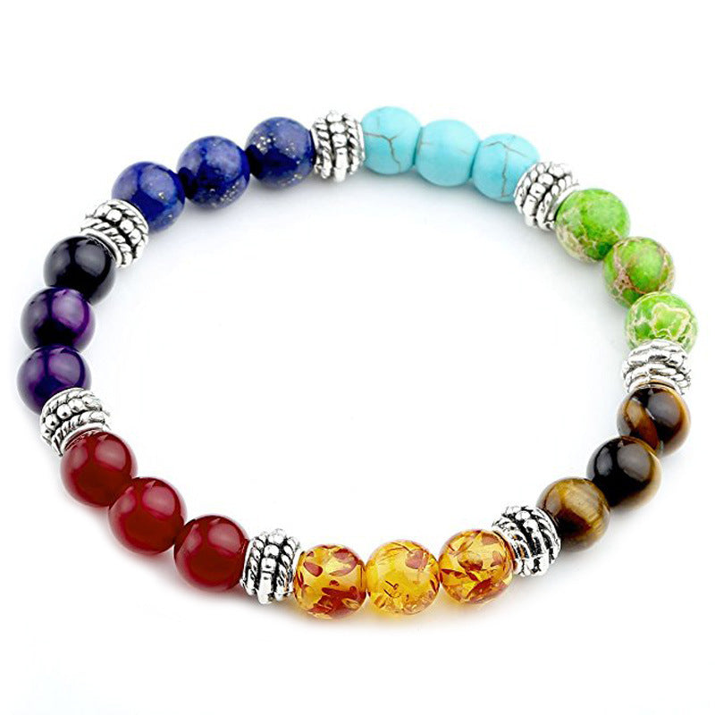 7 Chakra Rainbow Color Mixed Bead Bracelets