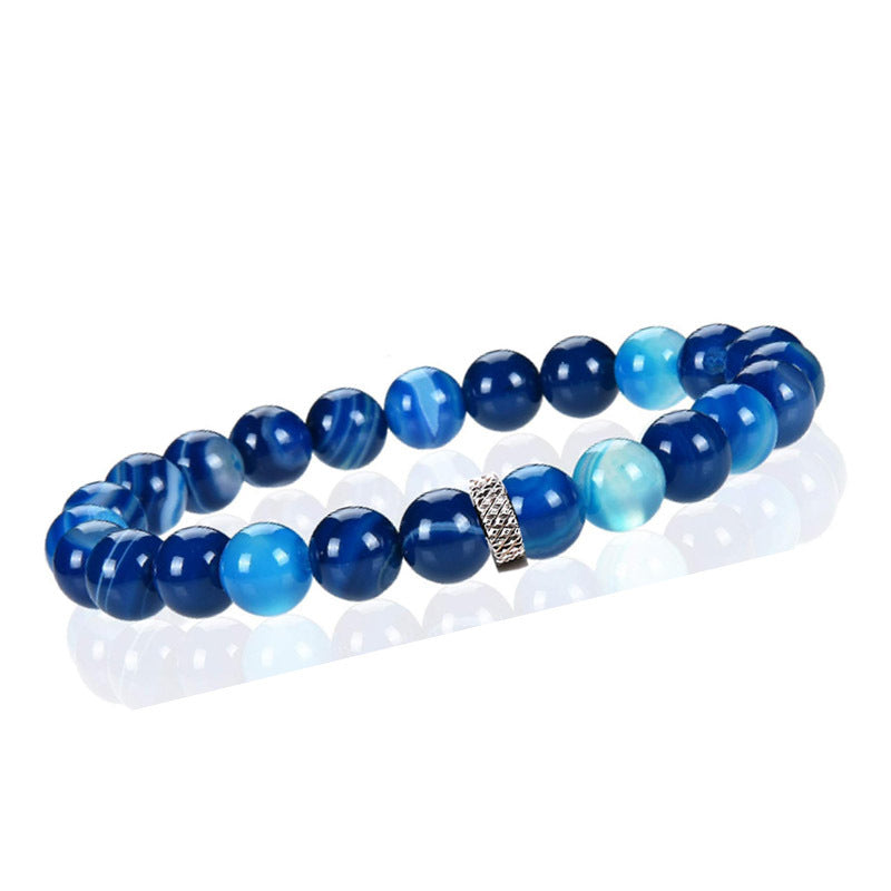 8mm Crystal Bead with Stainless Ring Bead Bracelets