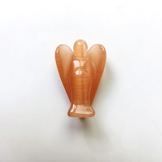 Orange Cat Eye Stone Angel 1.5 Inch