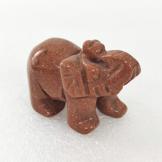 Gold Sandstone Elephant 1.5 Inch